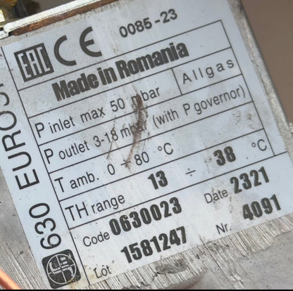 Hunor konvektor gázszelep - Eurosit 630